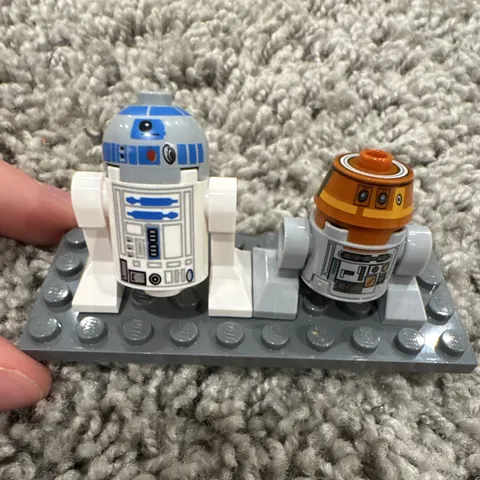 LEGO Star Wars Astromech Droid Minifigure Lot of 2 R2-D2 & Orange/Gray
