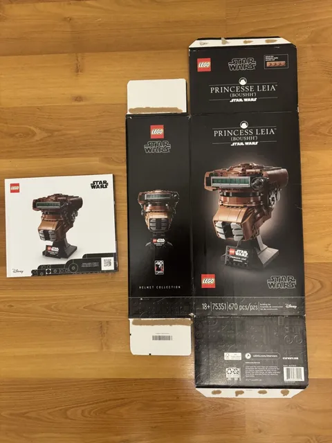LEGO Star Wars Princess Leia Helmet 75351 Box & Manual - EMPTY BOX