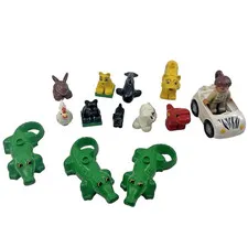 Lot of 13 LEGO DUPLO Animals: Dino Rabbit Tiger Crocodiles Chick Dog panther