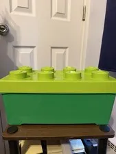 LEGO Green Stackable Storage Brick-Shaped Plastic Container with 1 Compartment