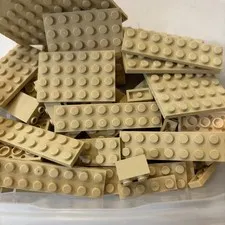 LEGO Tan Lot Mixed Bricks 50+ 1x1 2x6 Plates Special Etc - See Desc