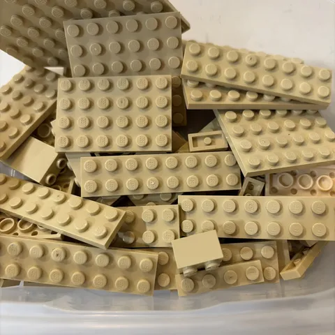 LEGO Tan Lot Mixed Bricks 50+ 1x1 2x6 Plates Special Etc - See Desc
