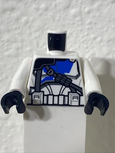 Lego New White Minifig Torso Armor Clone Trooper w/ Blue 501st Legion Markings