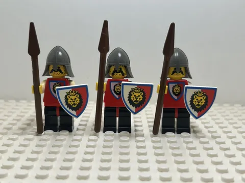LEGO Castle Lion Knights Minifigure Lot With shields and weapons 