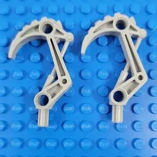 Vtg LEGO Bionicle LIGHT BLUISH GREY Claw Hook w/ Axle Replacement Part Lot 32551