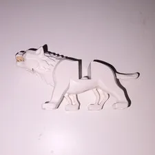 LEGO White Sabre-Tooth Tiger Animal Figure, Plastic Animals Interest