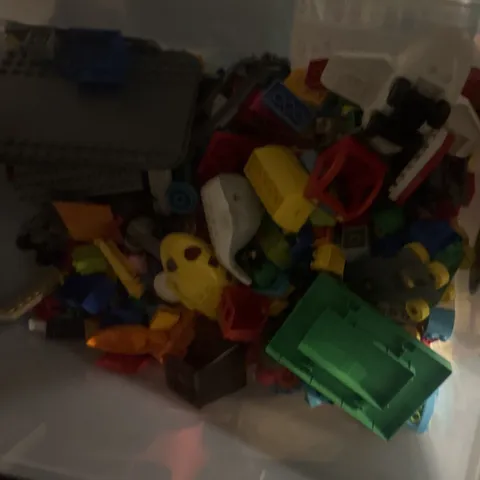 LEGO Bulk Lot Mixed Bricks & Parts, Multicolor Plastic, Storage Box