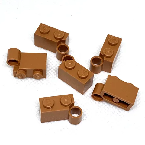 LEGO Parts - Medium Nougat Hinge Brick 1 x 4 Swivel Base - No 3831 - QTY 6