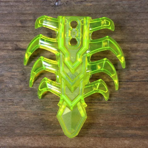 LEGO Trans Neon Green Bionicle Spine Armor with 8 Ribs Part 20473