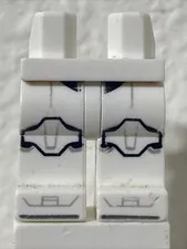Lego White Hips and Legs Clone Trooper Black Light Bluish Gray Marking Knee Pads
