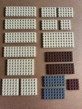 LEGO Lot Cream, Brown, Dark Gray Plates Flat