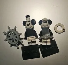 LEGO Disney Series 2 Mickey & Minnie Mouse Steamboat Willie Minifigure Grayscale