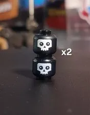 Lego Custom Printed Skull Mask Head (COD Ghost) Lego Head Set Of 2