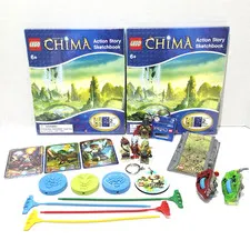 Lego Legends of CHIMA Lot Keychains Speedorz Sketchbooks Minifigures Cards