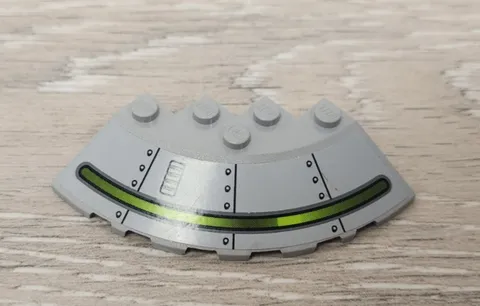 Lego 95188pb06 Light Bluish Gray Brick Round Corner 6 x 6 with Slope 33 Edge UFO