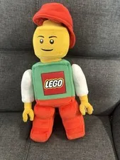 2010 Lego Plush Soft Minifigure 13" Arms Red Hat