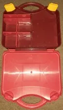 Vintage LEGO Authentic Large Red Plastic Carry Case Storage Box Organizer 