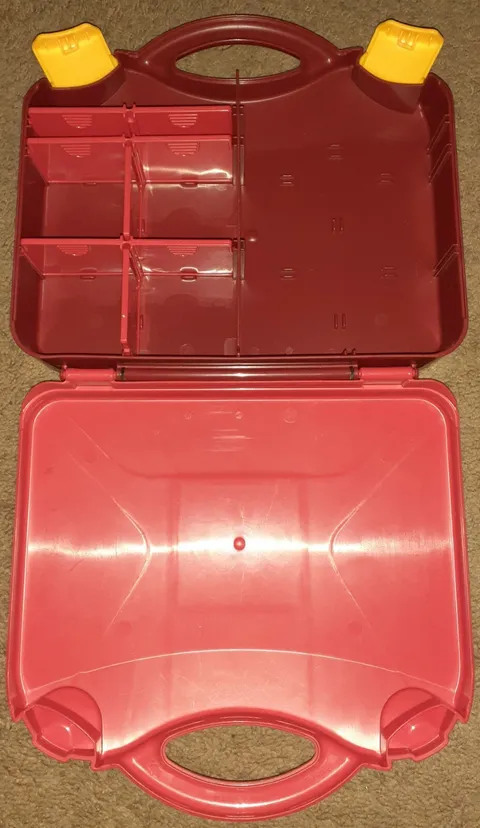 Vintage LEGO Authentic Large Red Plastic Carry Case Storage Box Organizer 