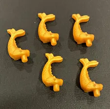 LEGO Orange Fish Animal Parts Pieces Bulk Lot of 5 Plastic Elements