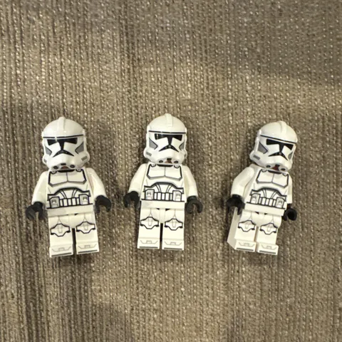 LEGO Star Wars Phase 2 Clone Trooper Minifigure Lot of 3 Plain White 75372 New