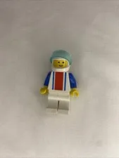 Vintage LEGO Town Race Car Driver Minifigure Red White Blue