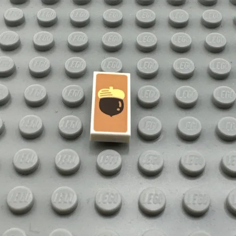 LEGO Printed Tile - White 1 x 2 - Animal Crossing DIY Recipe - QTY x1