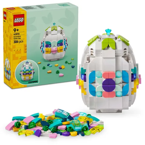 LEGO Decorative Easter Egg - Toy Ornament w/Colourful Decoration Pieces incl. Go
