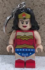 LEGO Wonder Woman Minifigure Keychain with LED Light, Plastic/Metal