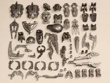 Lego Lot Silver Bionicle Parts Masks Torsos Feet Hands Weapons Claws Technic