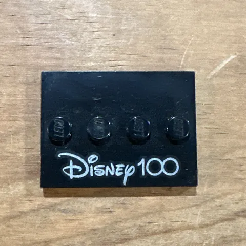 Lego New Tiles Modified 3 x 4 w/ 4 Studs in Center with Silver 'Disney 100' Part