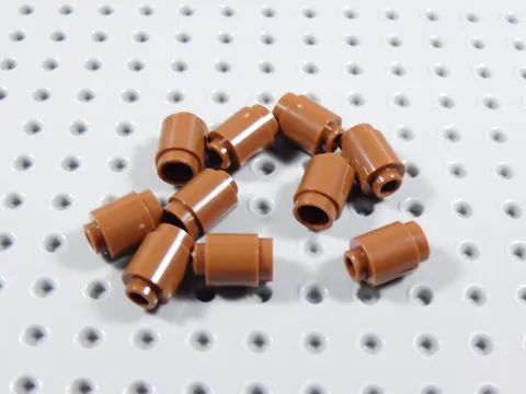 LEGO Lot of 10 Reddish Brown 1x1 Round Bricks w/ Open Center BA