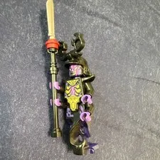LEGO NINJAGO Minifigure w/ Spear Staff Weapon & Helmet Purple/Black Armor