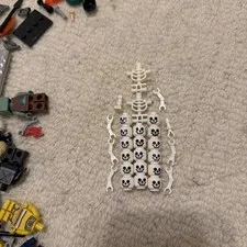 Lego White Skeleton Minifig Head with Round Eyes