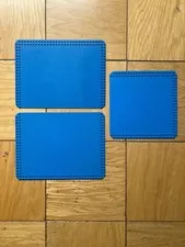 LEGO VINTAGE BLUE PLATES 2 SIZES WITH STUDDED EDGES
