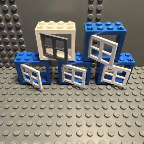 Lego Lot Window Frame (4132) + Window (4133) Set of 5