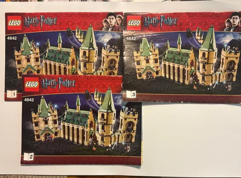 Lego Harry Potter Hogwarts Castle Set 4842 Instruction Manuals Only - Book 1-3