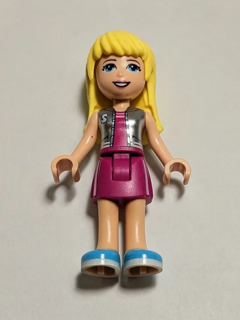 Lego Friends Stephanie Mini Figure Magenta Skirt Silver Vest 