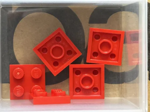 LEGO Parts - Red Plate 2 x 2 - No 3022 - QTY 5