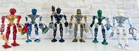 Bionicle Toa Inika: 8727 ,8728 , 8729, 8730 , 8731 , 8732 w/Zamors.  Complete  .