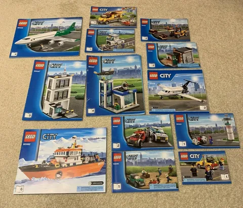 LEGO City Theme Mixed Lot of 13 Building Set Instruction Manual Books Police Air