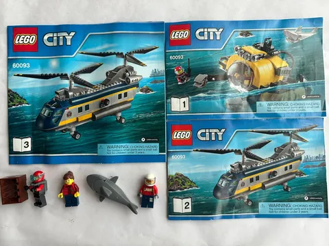 LEGO City 60093 Deep Sea Helicopter - Minifigures & Building Instructions ONLY