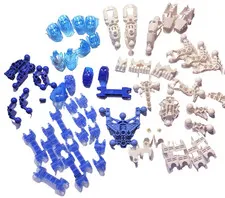 65 LEGO Bionicle Tecni Parts Blue White Medium Trans-Dark Maturin Toa Vahki Inka