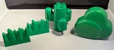 Lego Duplo 2 Green Grass 1 Cactus 1 Tree Top  Piece Landscaping Part