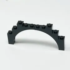 2339 LEGO Parts Brick 1x5x4 Half Arch - Continuous Bow BLACK (2)