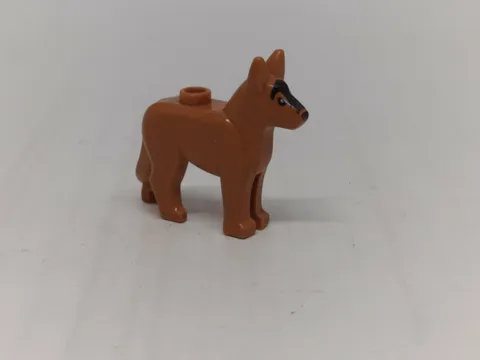 LEGO - Animal - Dog / German Shepherd (Police Dog) w/ Black Eyes, Nose & Muzzle