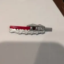 LEGO - Weapon Sword, Serrated with Red Bar - silver