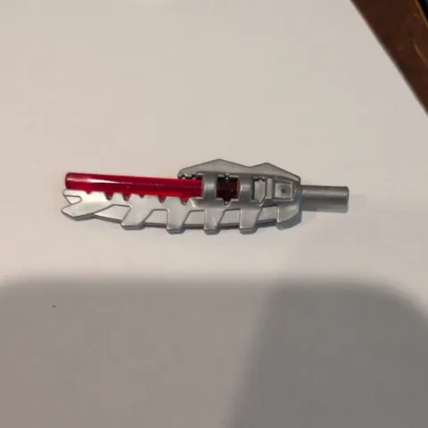 LEGO - Weapon Sword, Serrated with Red Bar - silver