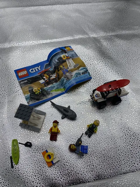 Lot Of 2 LEGO City 60106 And 60163 99% Complete w/ Manual & Minifigs Fire Shark