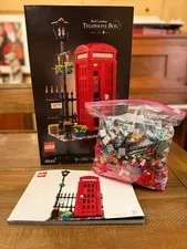 LEGO Ideas Red London Telephone Box Phone Booth, 21347, Used, 100% Complete