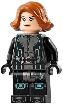 LEGO® Minifigure Super Heroes sh0881 Black Widow Black Jumpsuit Dark Orange